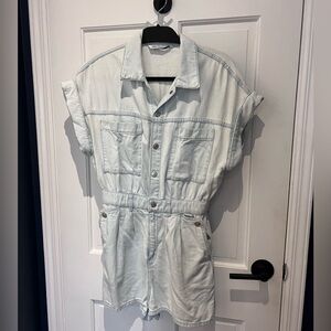 Zara Denim Romper, Light Wash Size Small